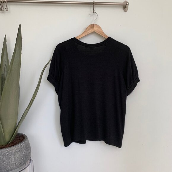 GAP Softspun Puff Sleeve T-shirt Top Large Petite - Picture 7 of 8